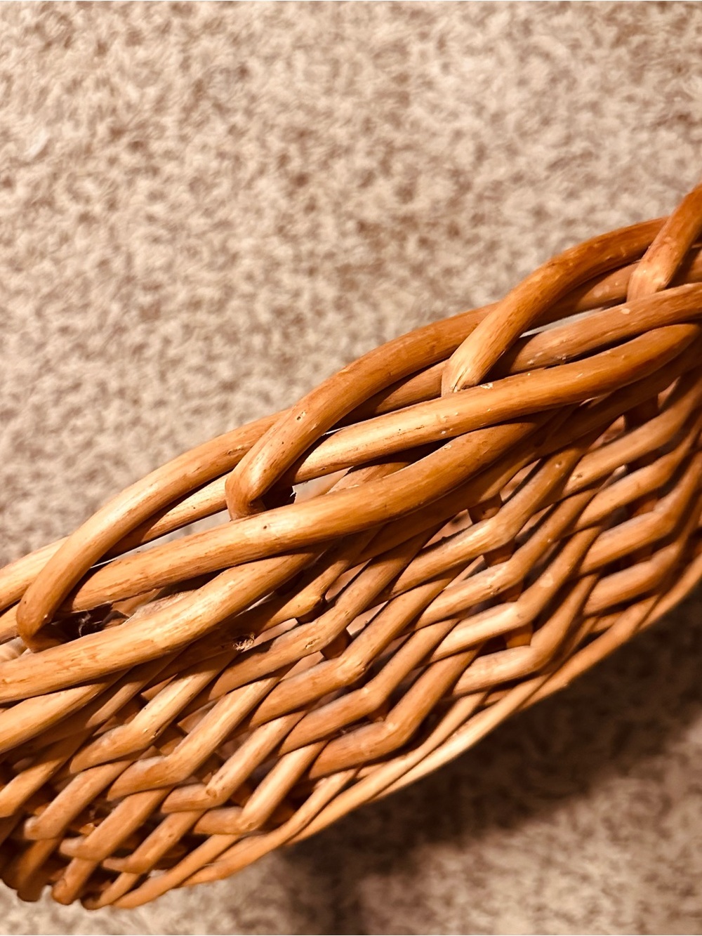 Vintage Hand Crafted Woven Basket - Natural Brown